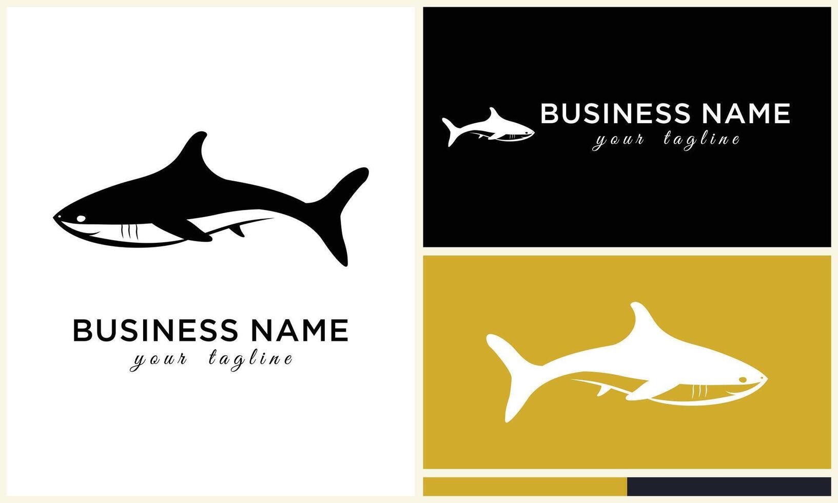 silhouette shark vector logo template