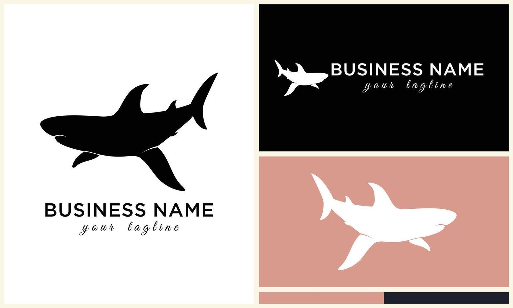 silhouette shark vector logo template