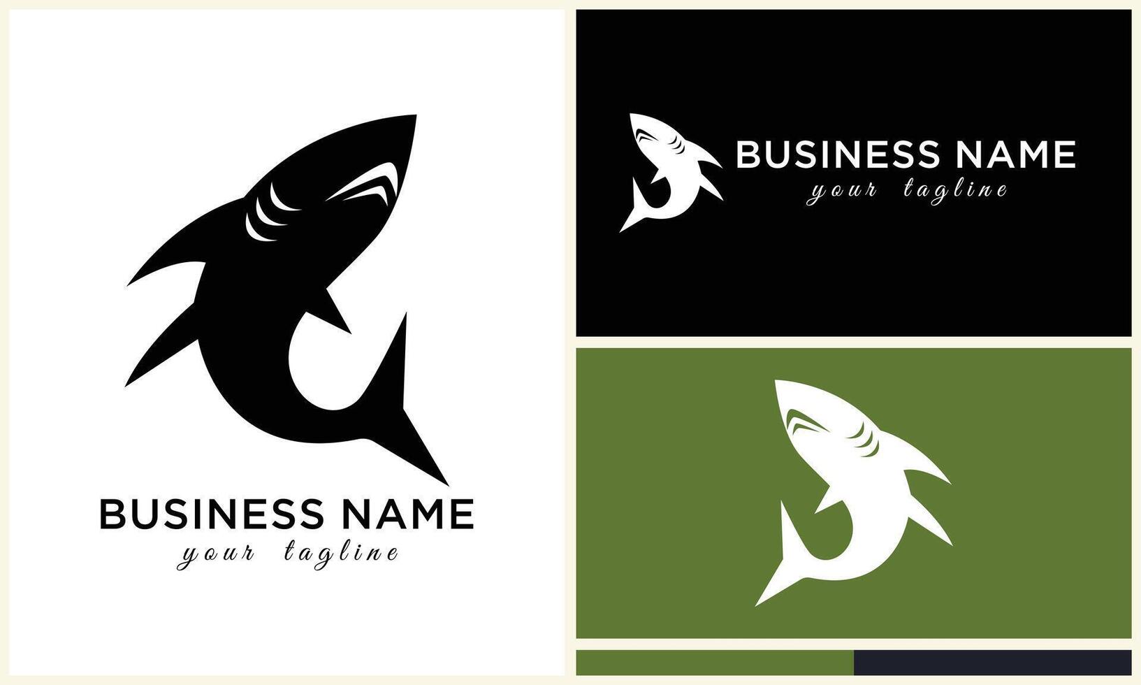 silhouette shark vector logo template