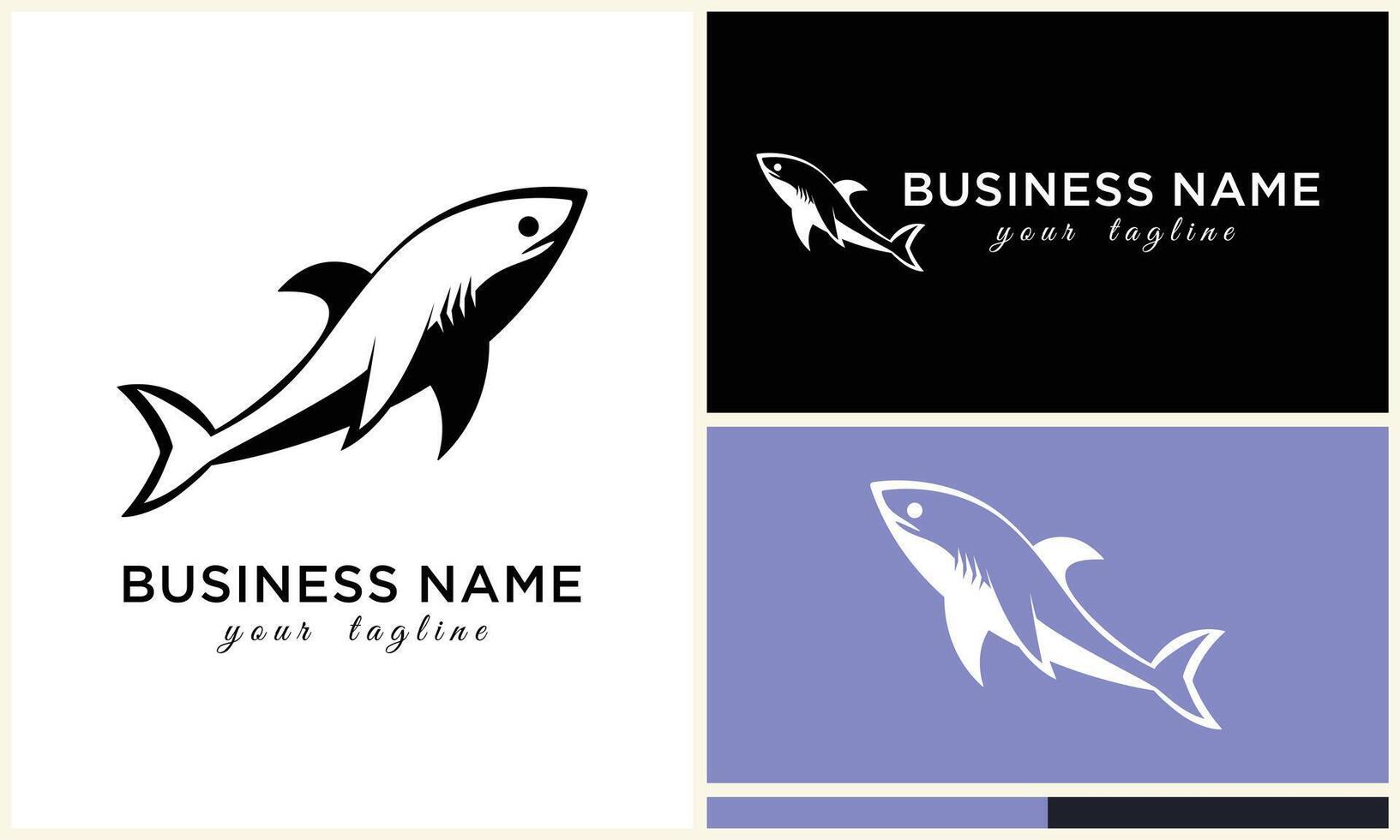 silhouette shark vector logo template