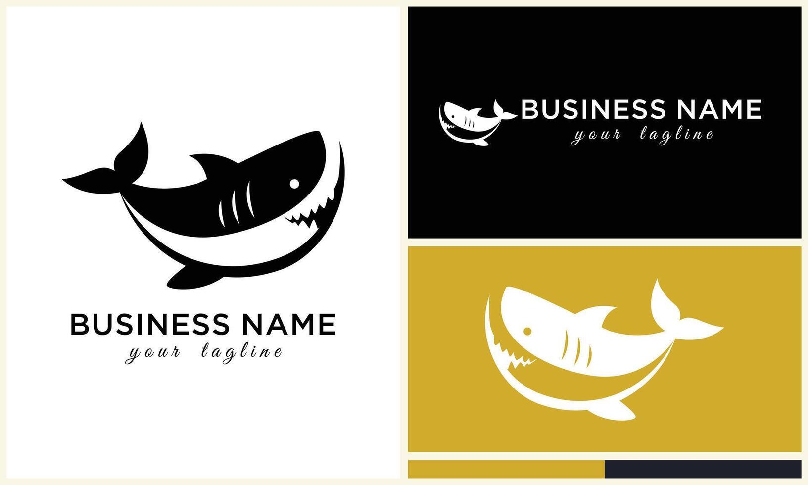 silhouette shark vector logo template