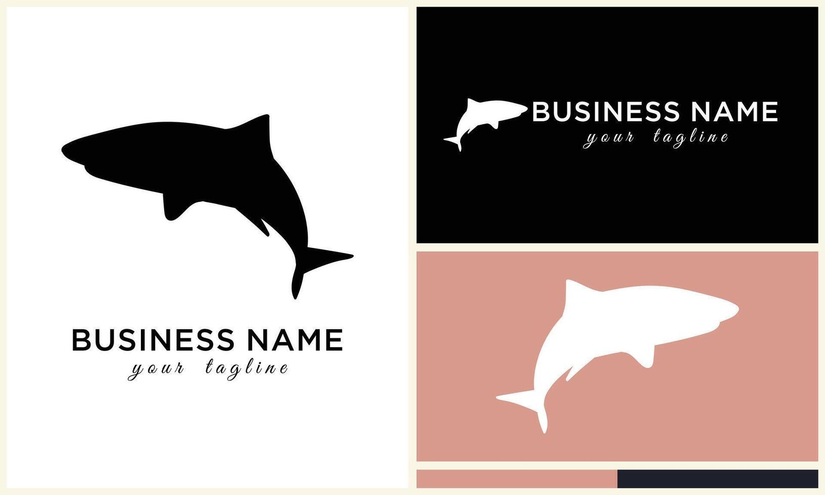 silhouette shark vector logo template