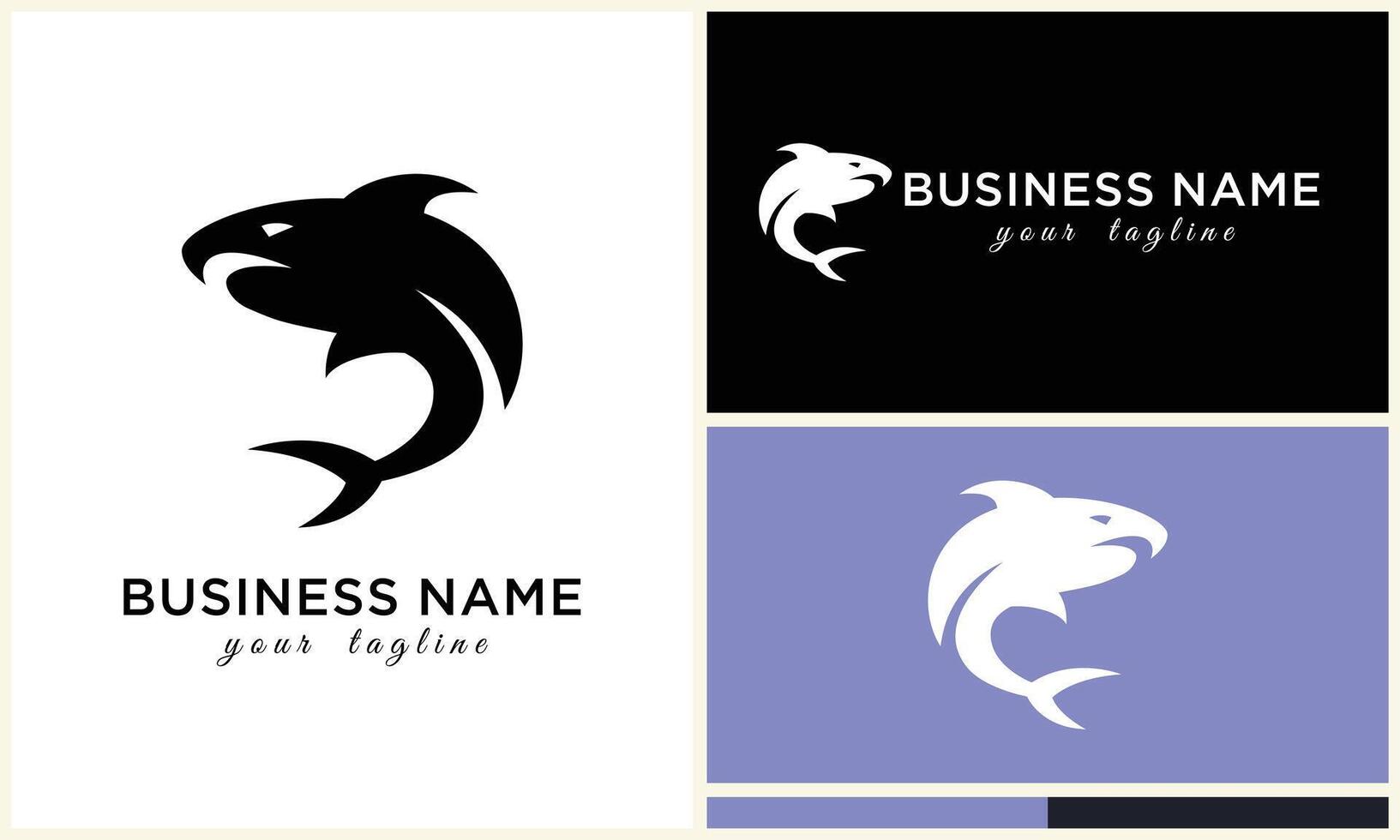 silhouette shark vector logo template