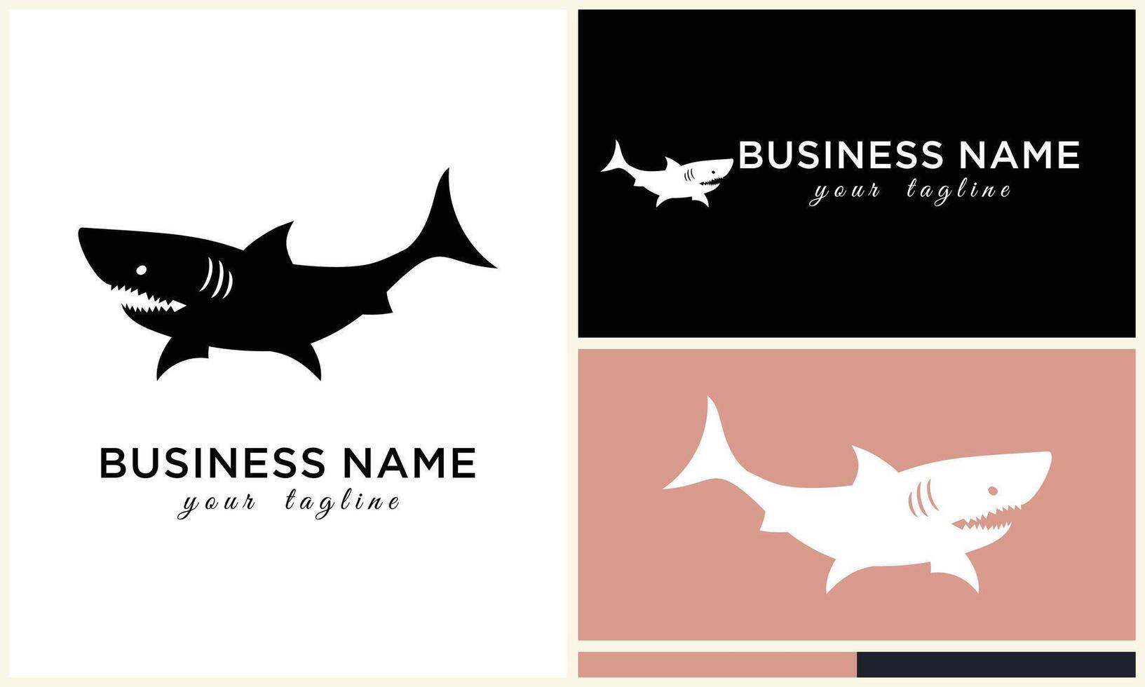 silhouette shark vector logo template