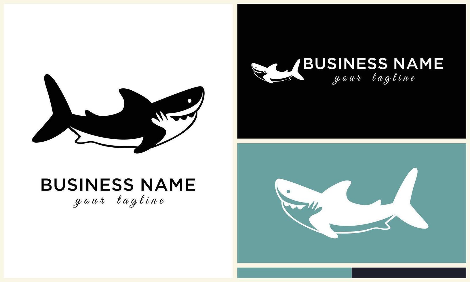 silhouette shark vector logo template
