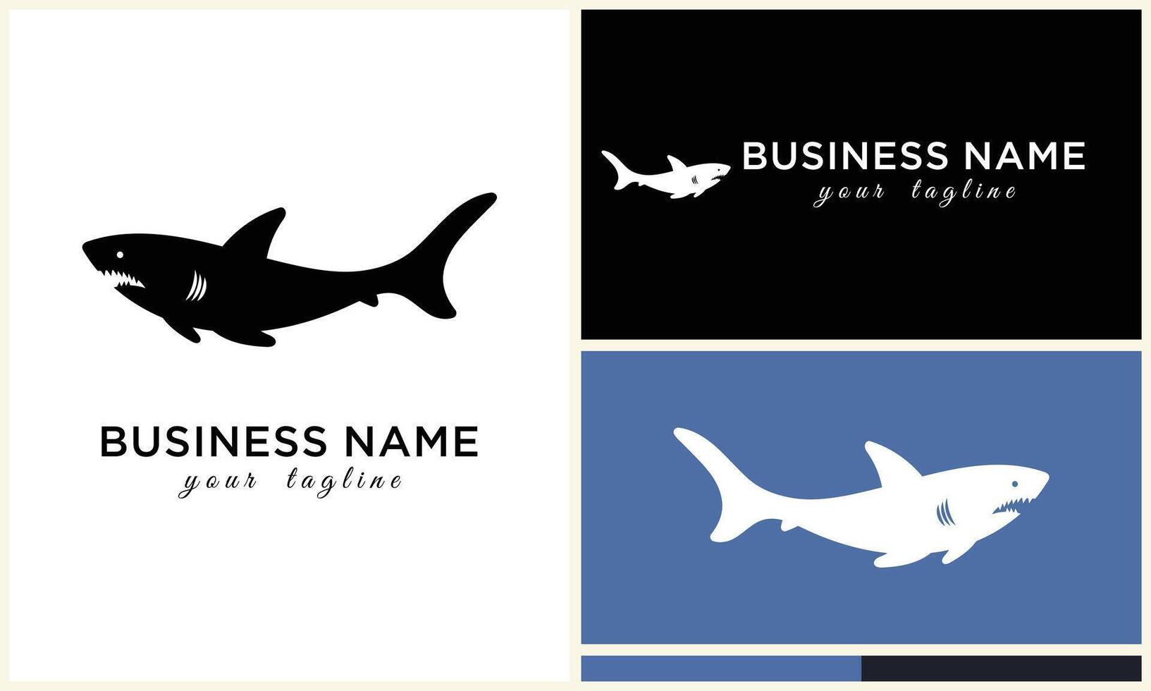 silhouette shark vector logo template