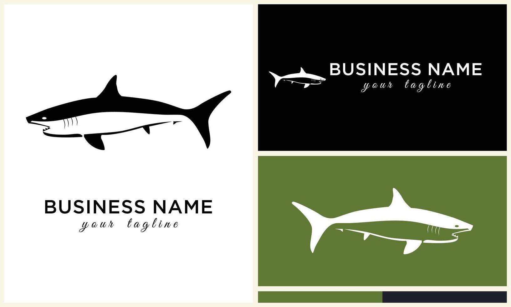 silhouette shark vector logo template