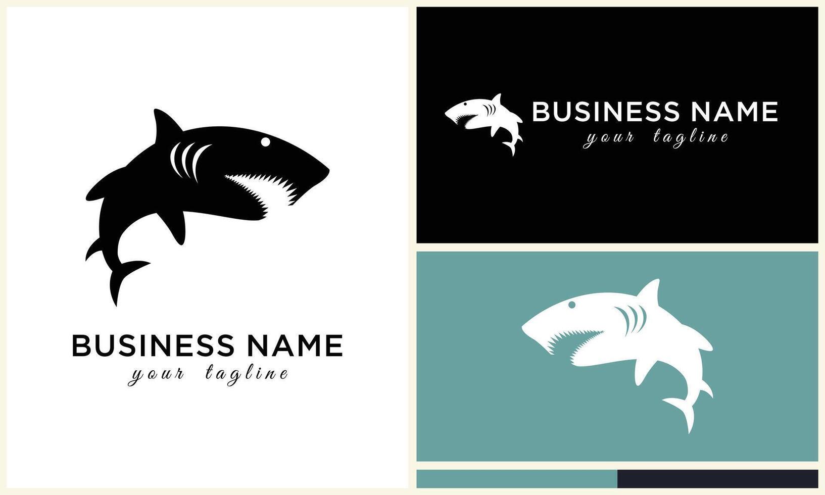 silhouette shark vector logo template