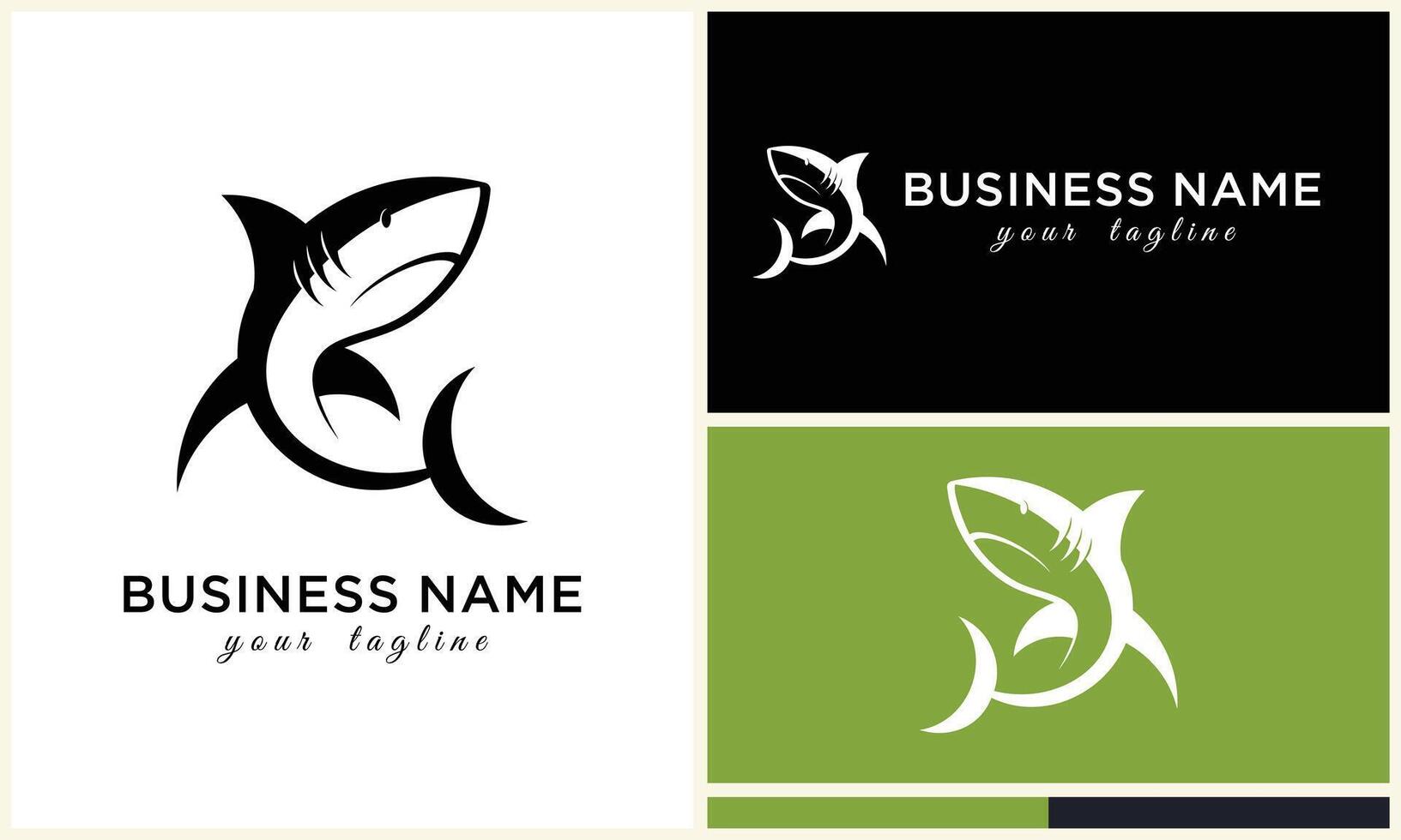 silhouette shark vector logo template