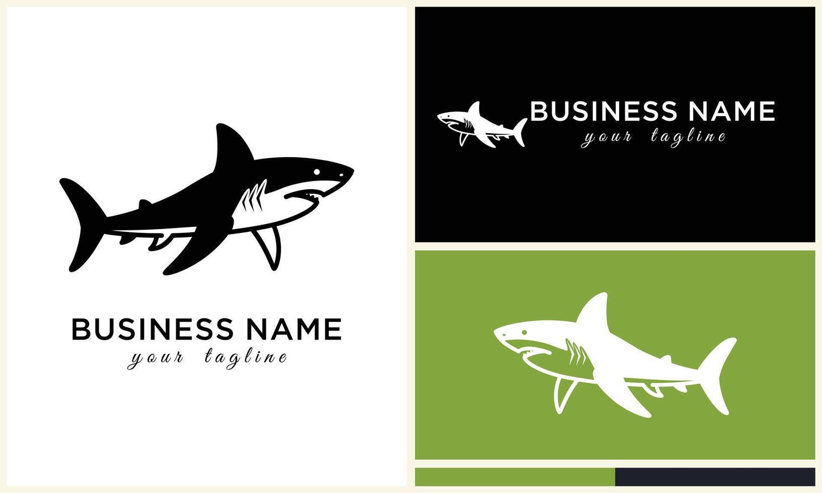 silhouette shark vector logo template