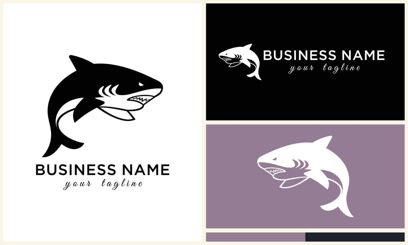 silhouette shark vector logo template