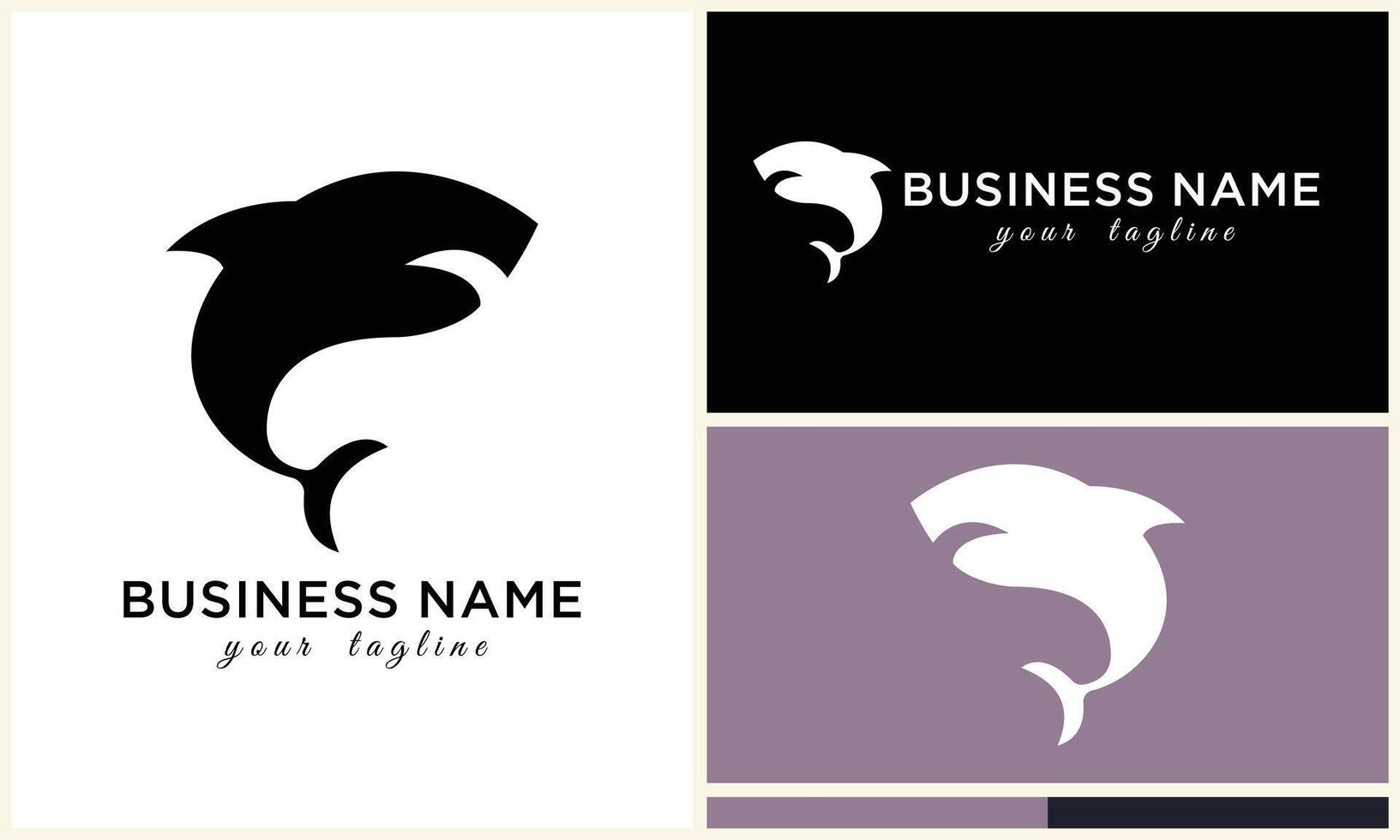 silhouette shark vector logo template