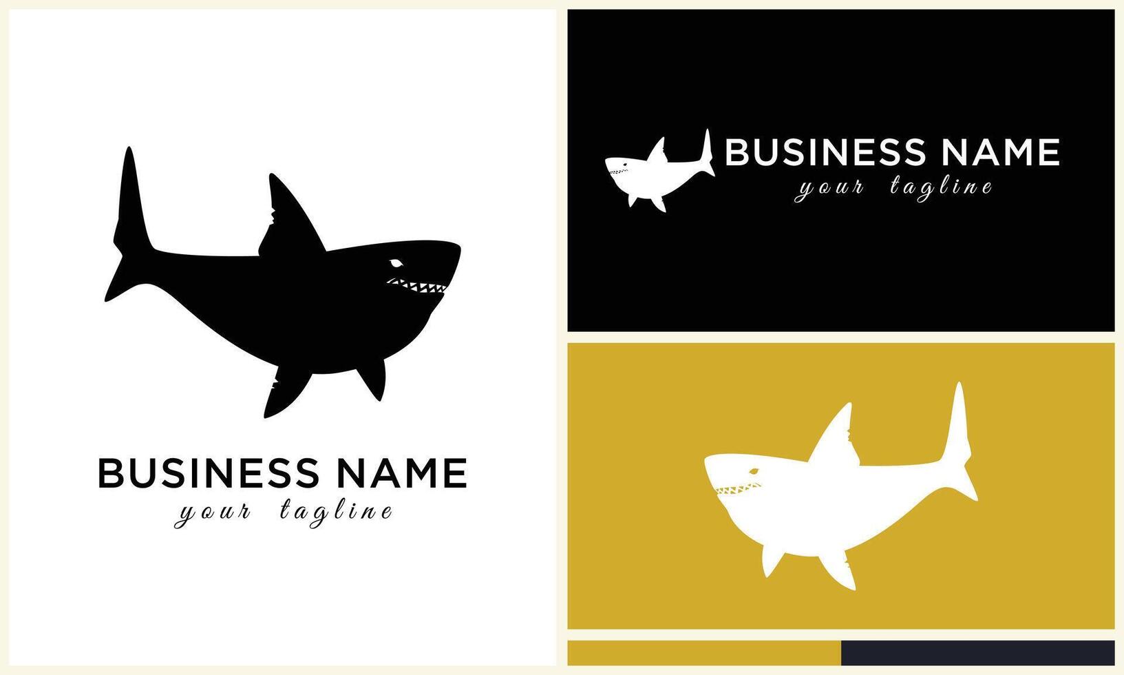 silhouette shark vector logo template