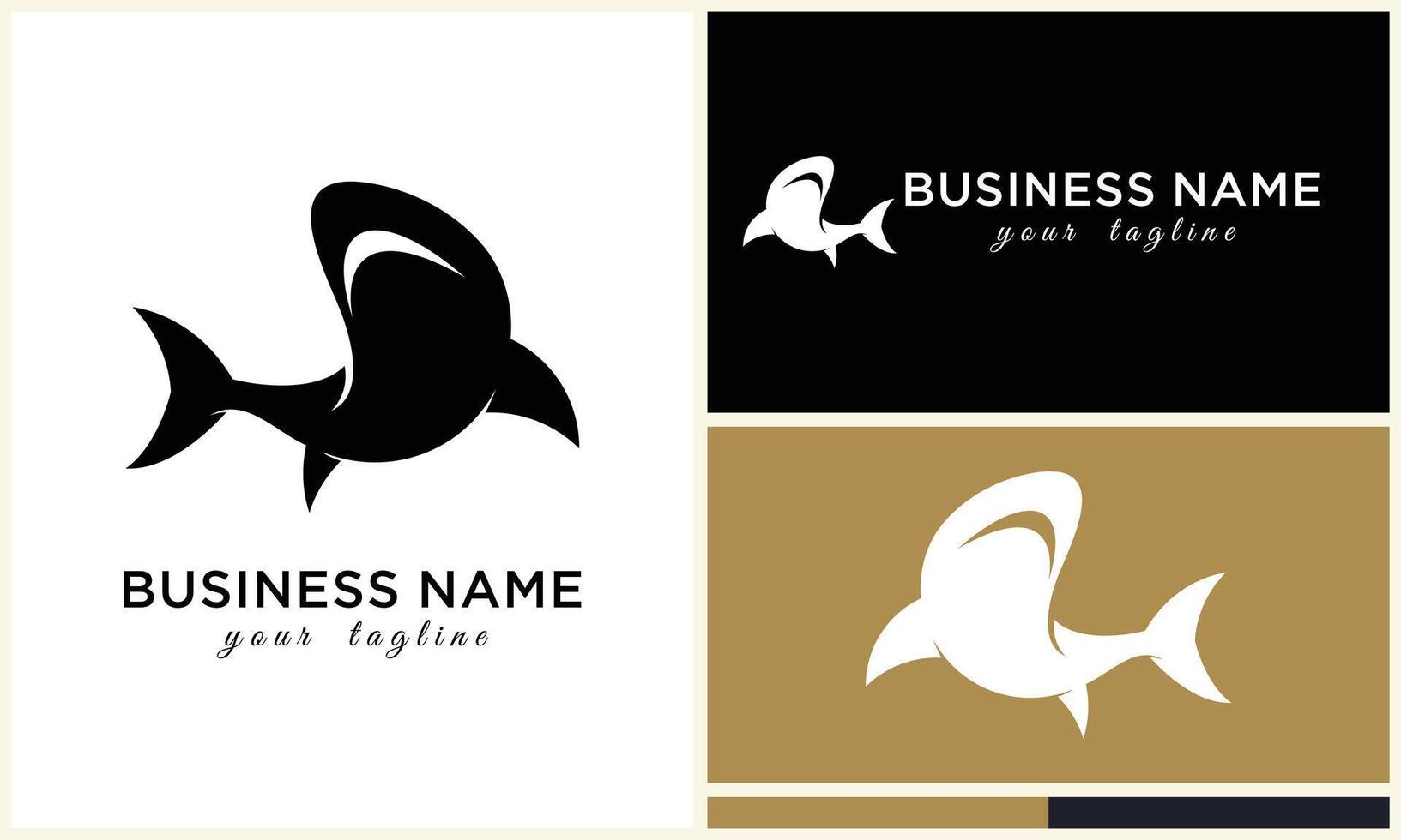 silhouette shark vector logo template