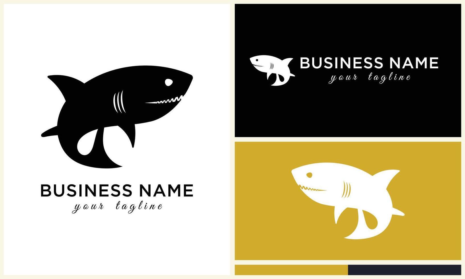 silhouette shark vector logo template