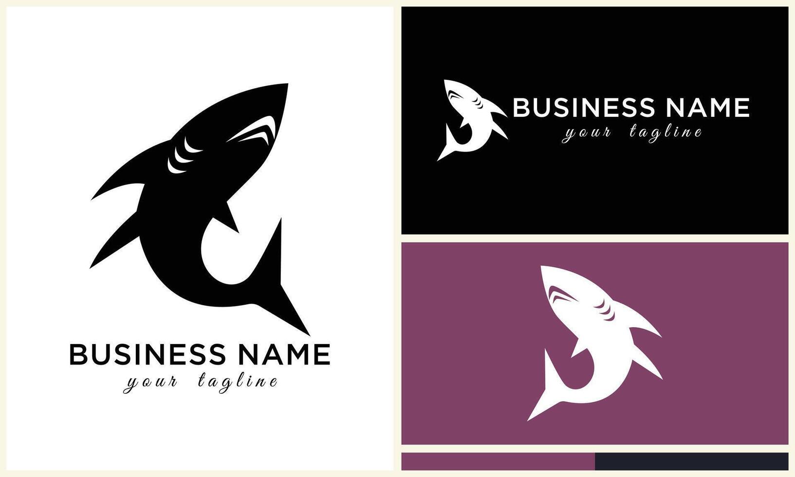 silhouette shark vector logo template