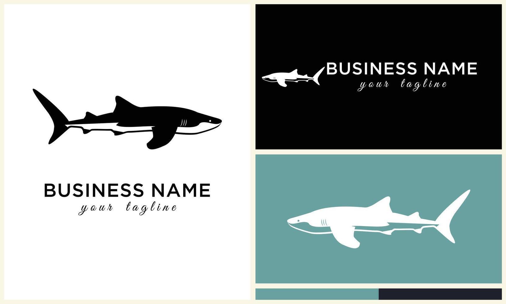 silhouette shark vector logo template