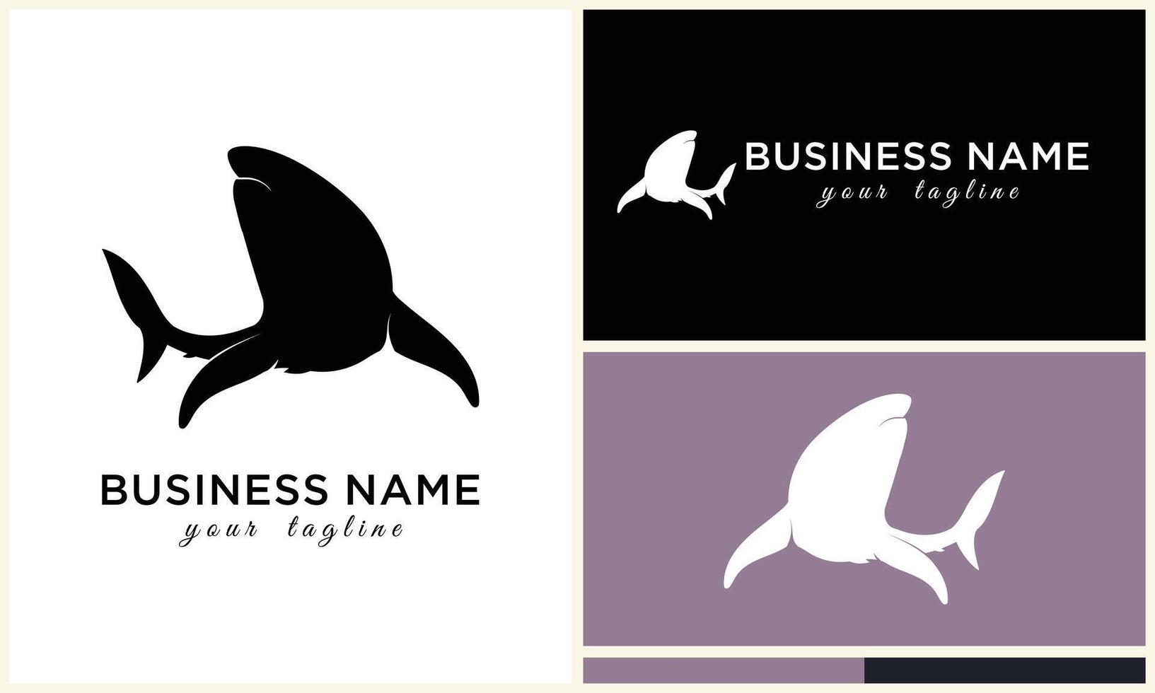 silhouette shark vector logo template