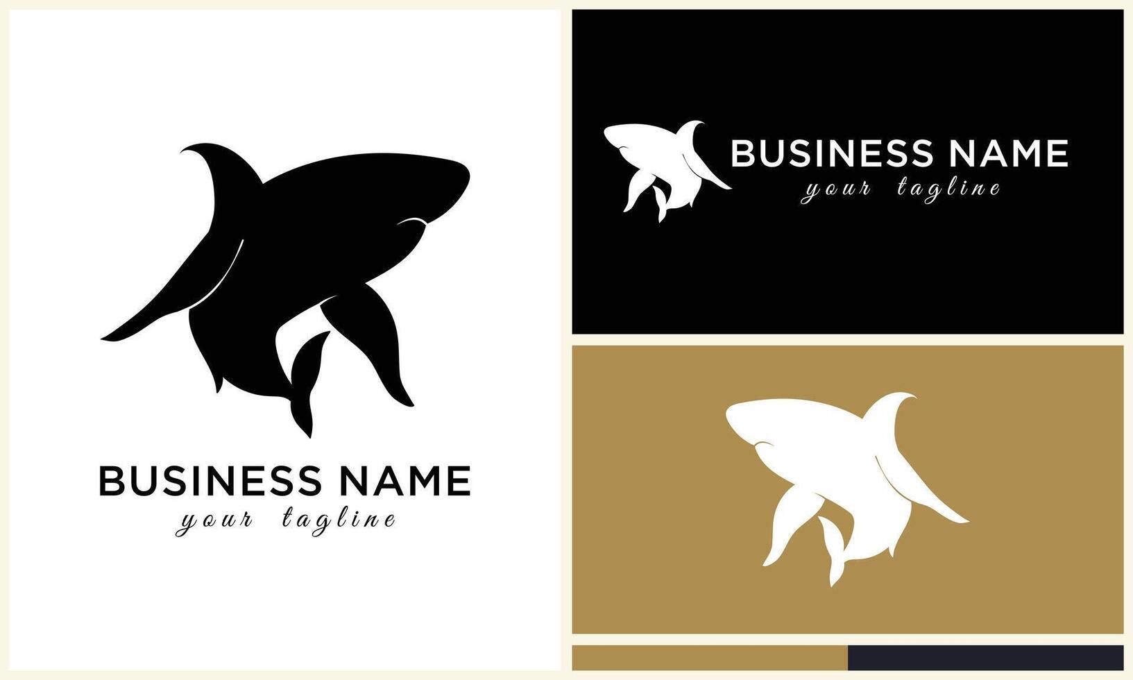 silhouette shark vector logo template