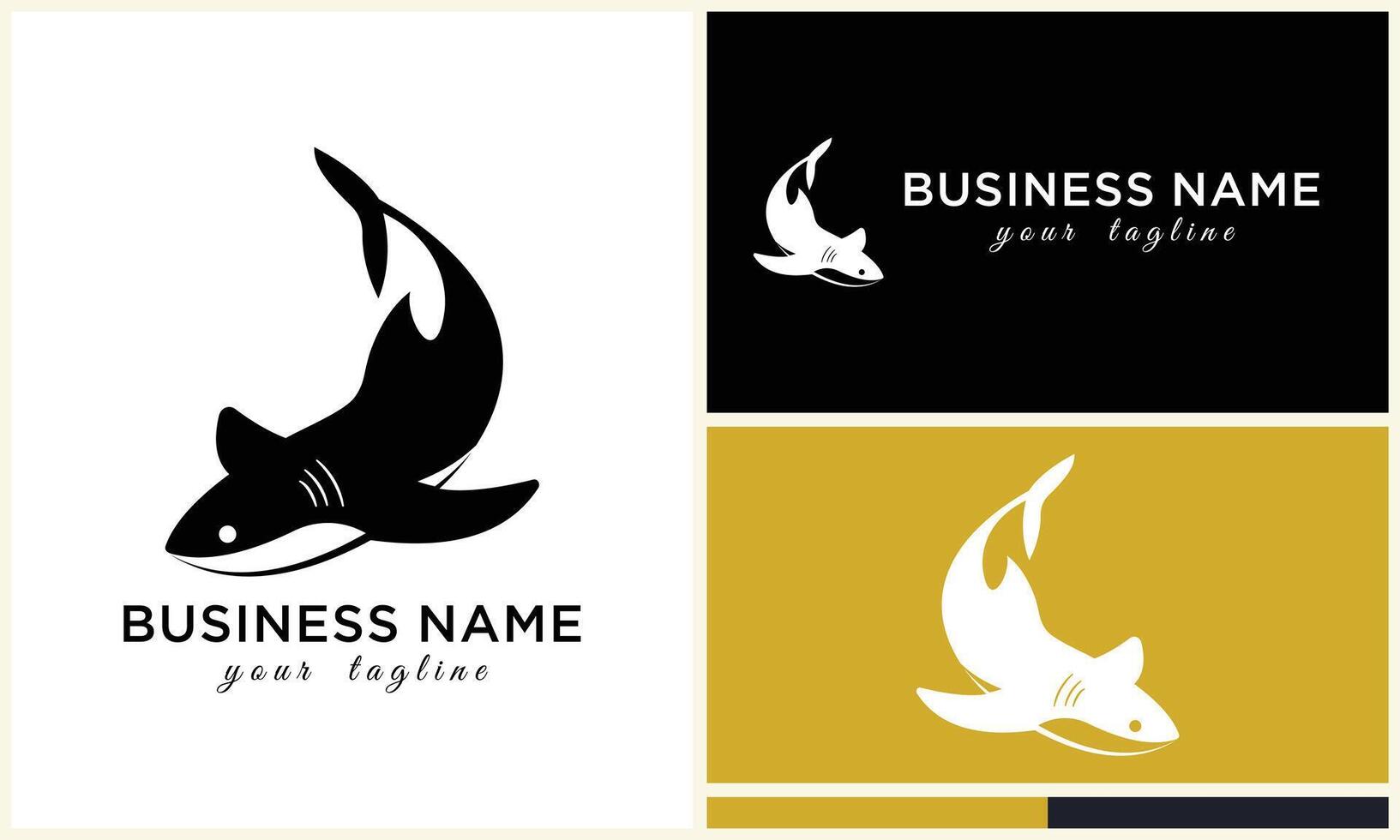 silhouette shark vector logo template
