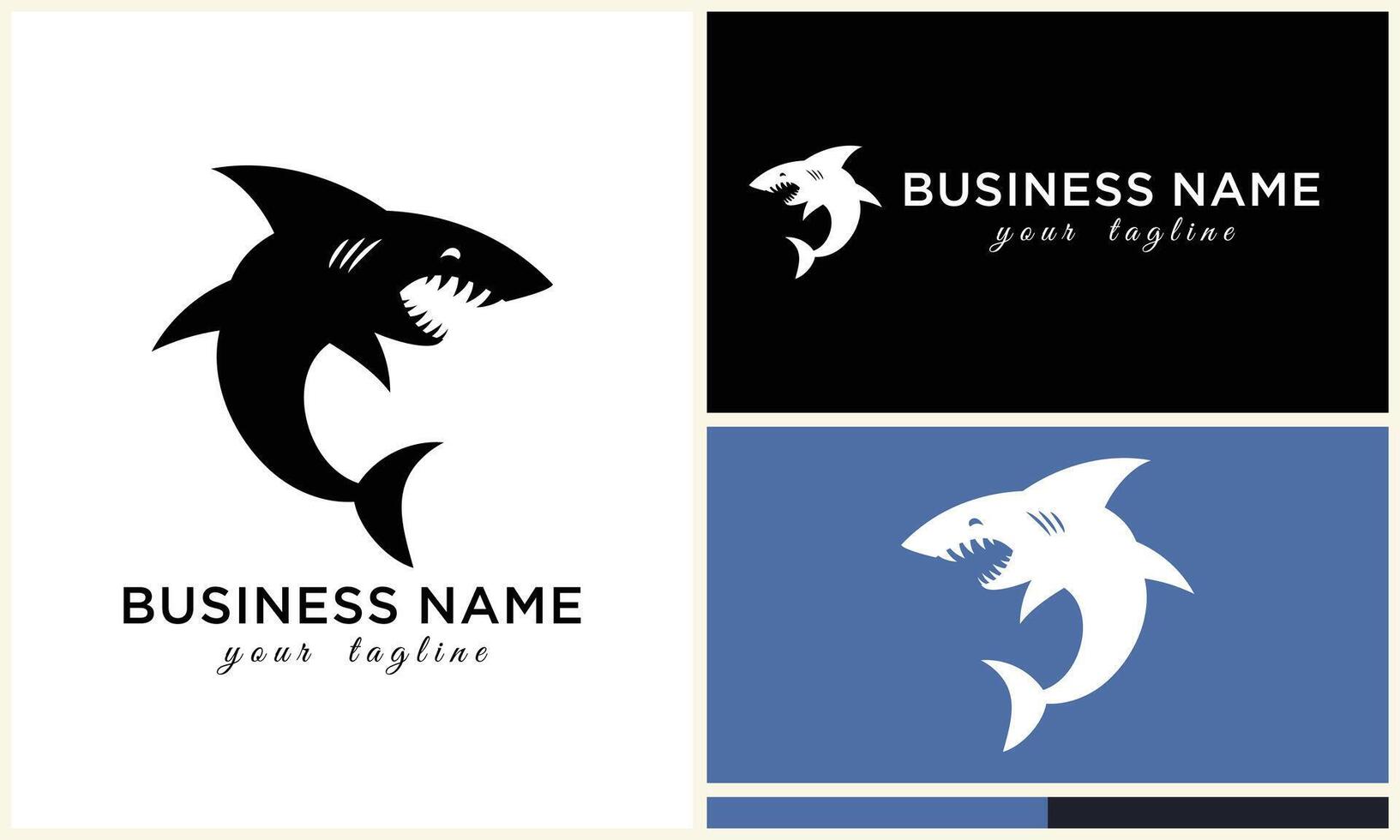 silhouette shark vector logo template