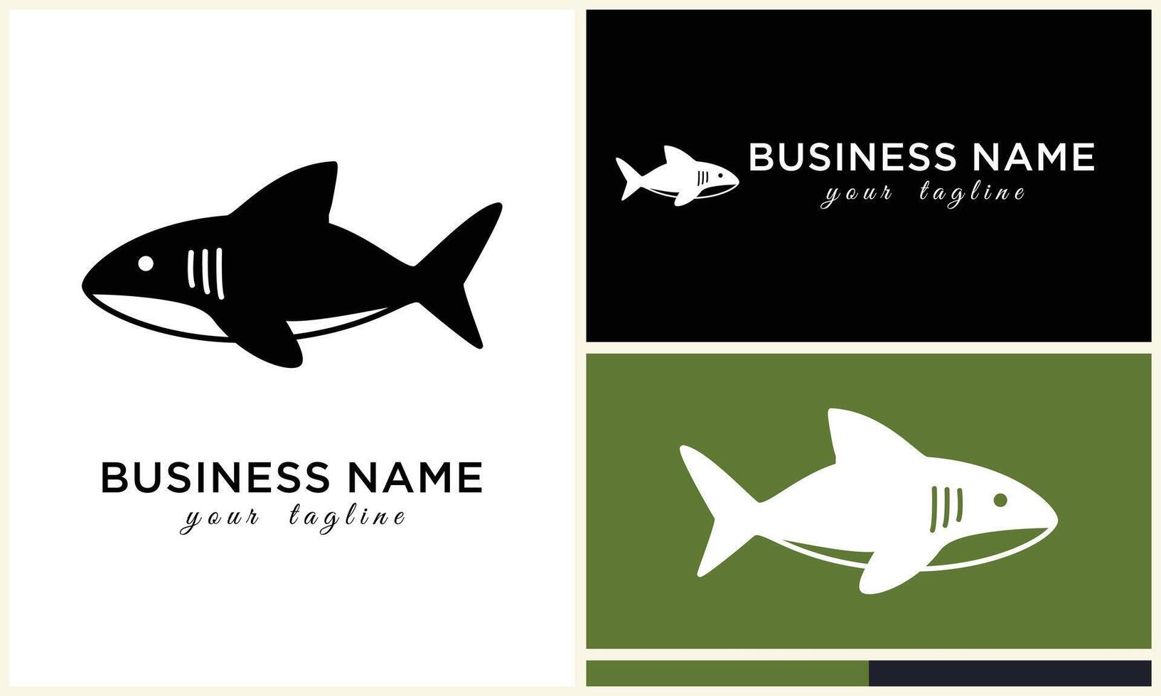 silhouette shark vector logo template