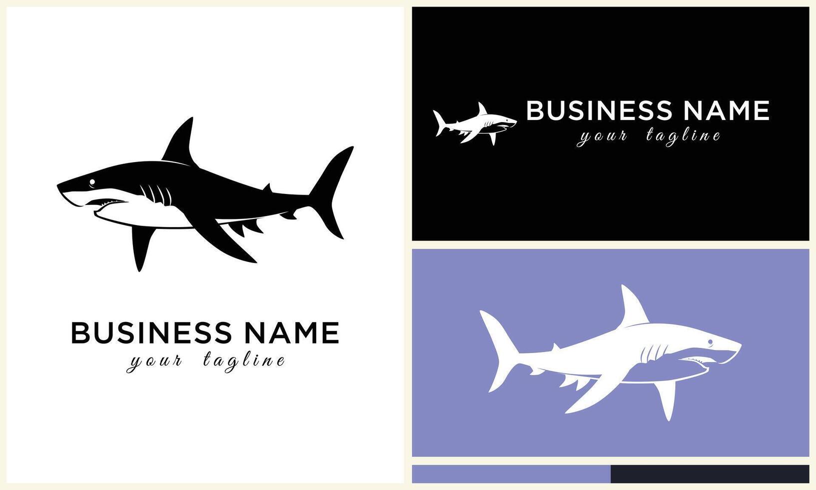 silhouette shark vector logo template