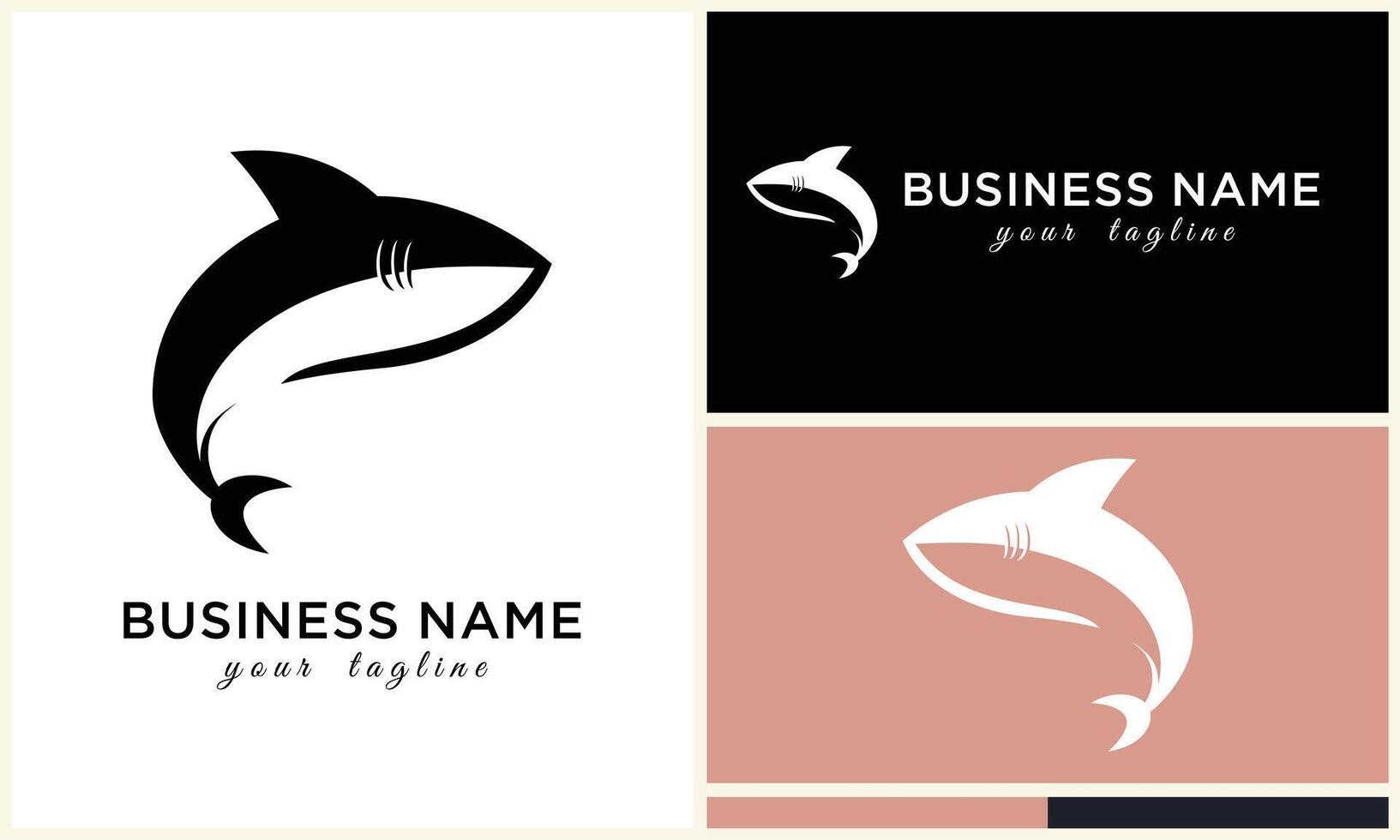 silhouette shark vector logo template