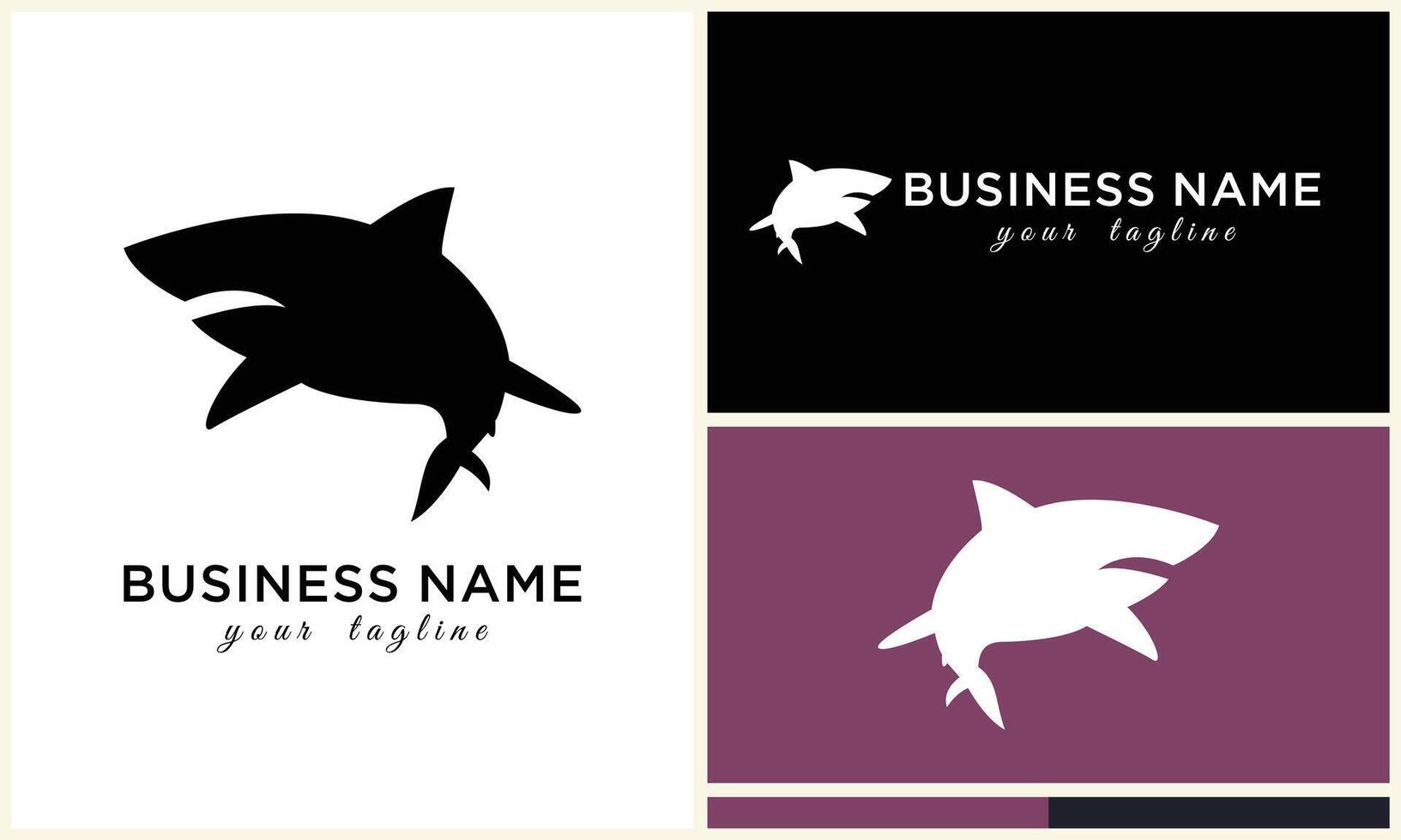 silhouette shark vector logo template