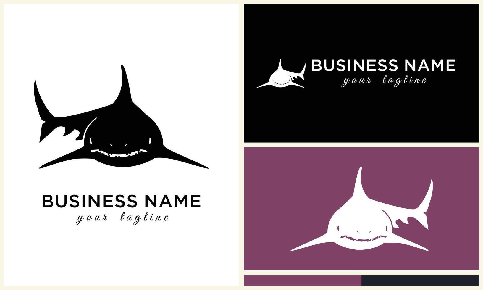 silhouette shark vector logo template