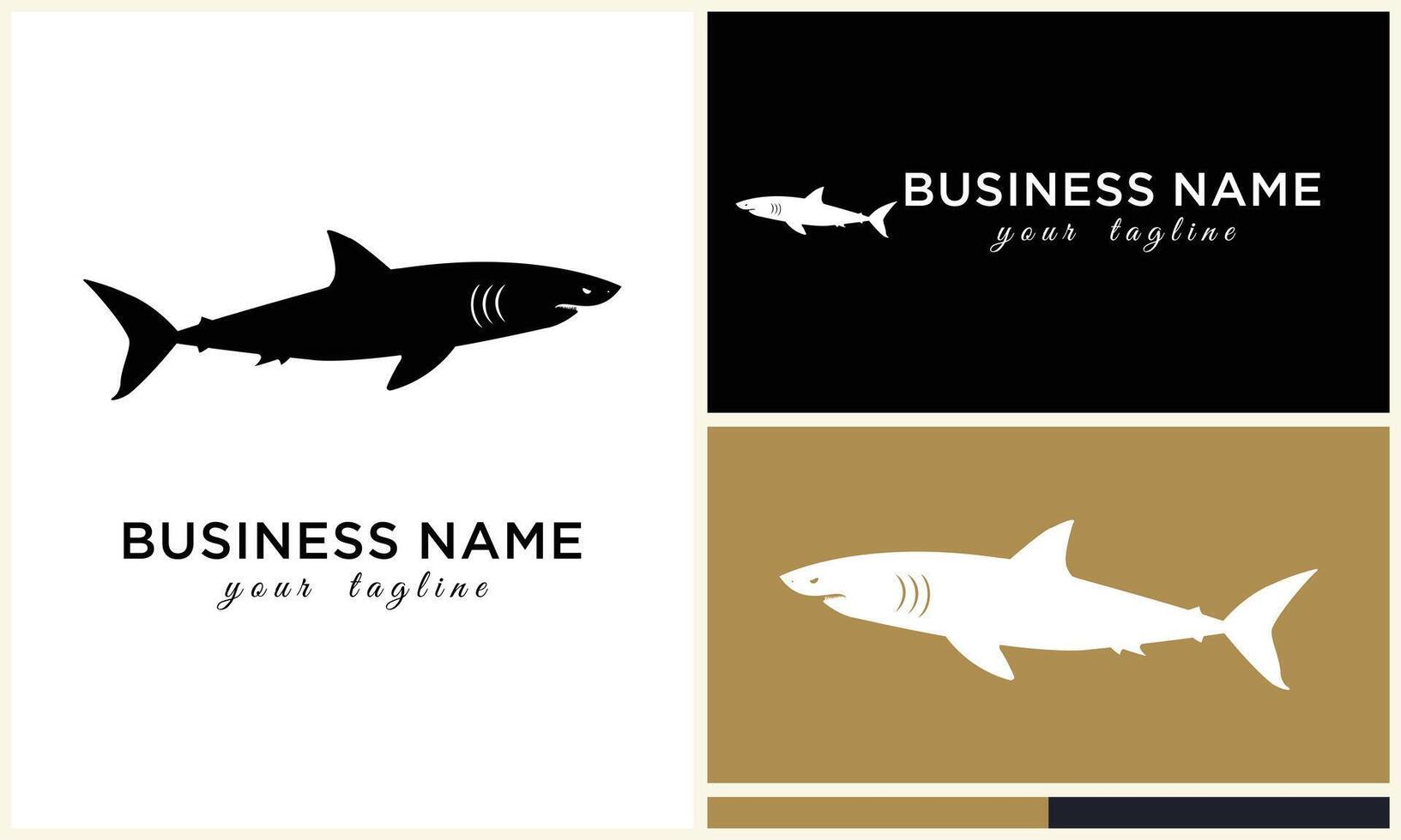 silhouette shark vector logo template