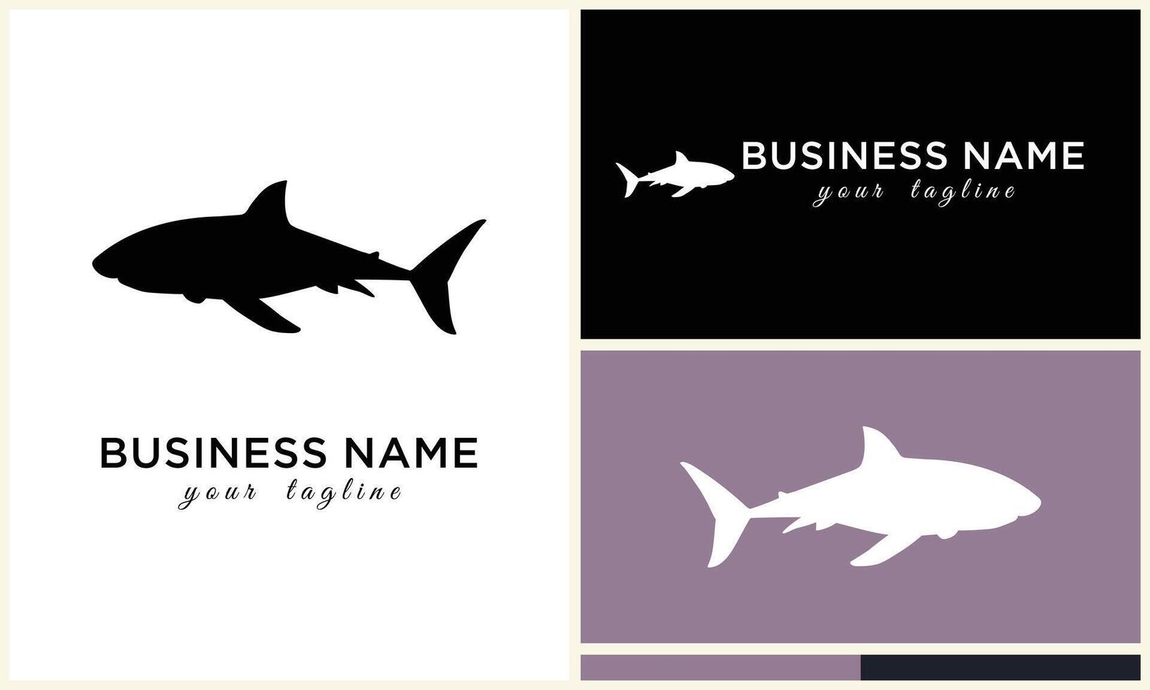 silhouette shark vector logo template