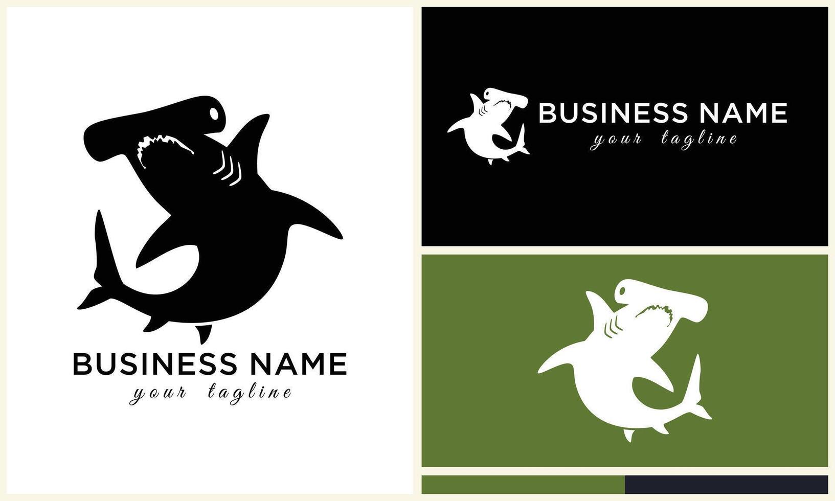 silhouette shark vector logo template