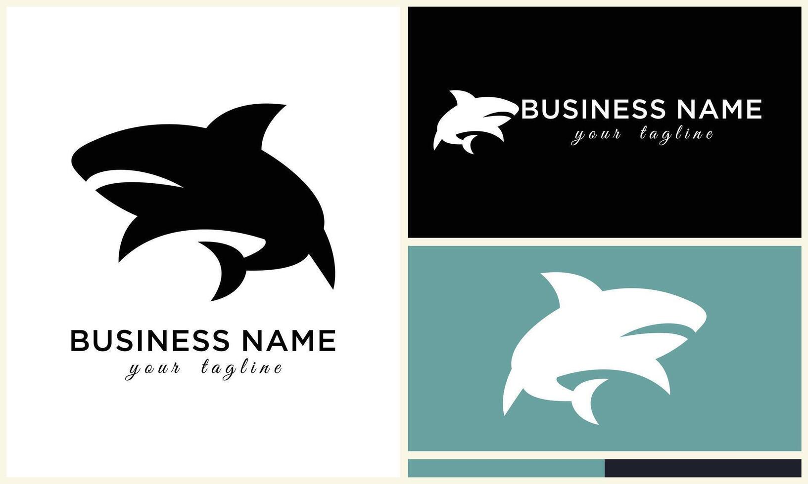 silhouette shark vector logo template