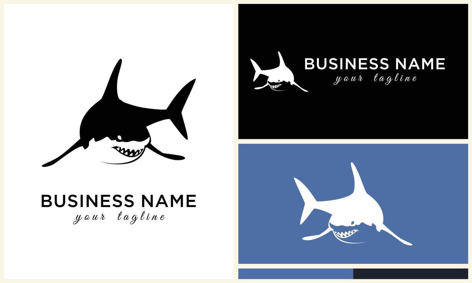 silhouette shark vector logo template