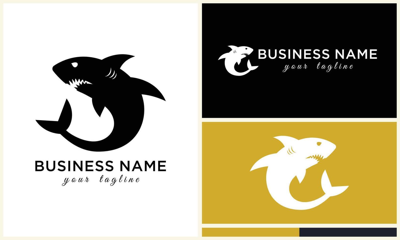 silhouette shark vector logo template