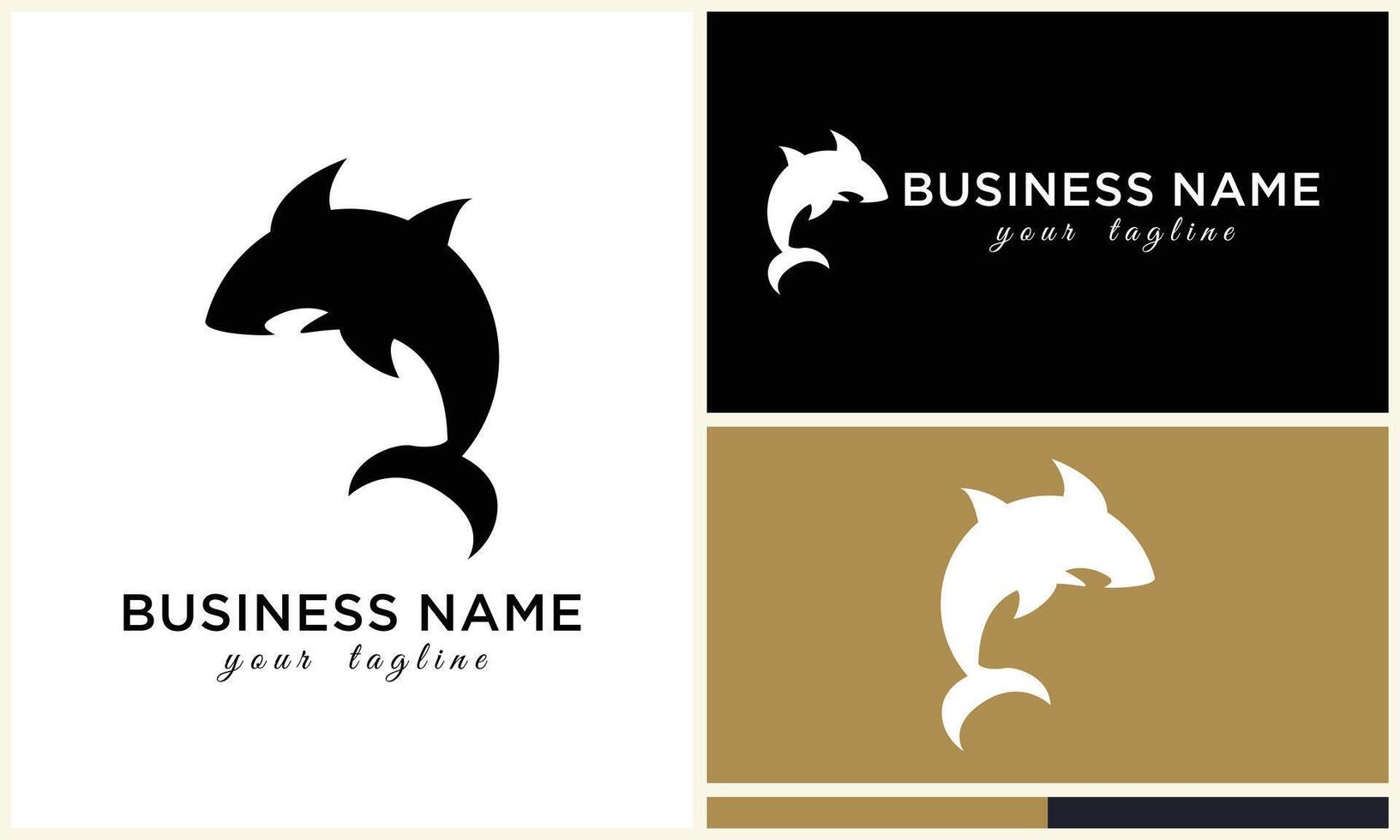 silhouette shark vector logo template