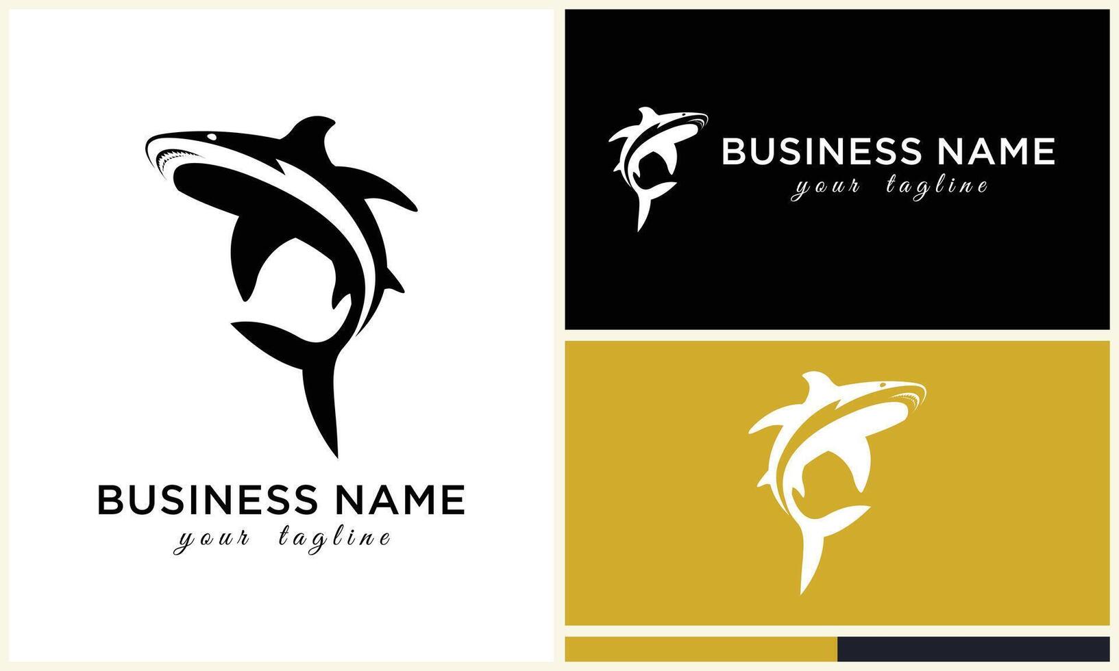 silhouette shark vector logo template