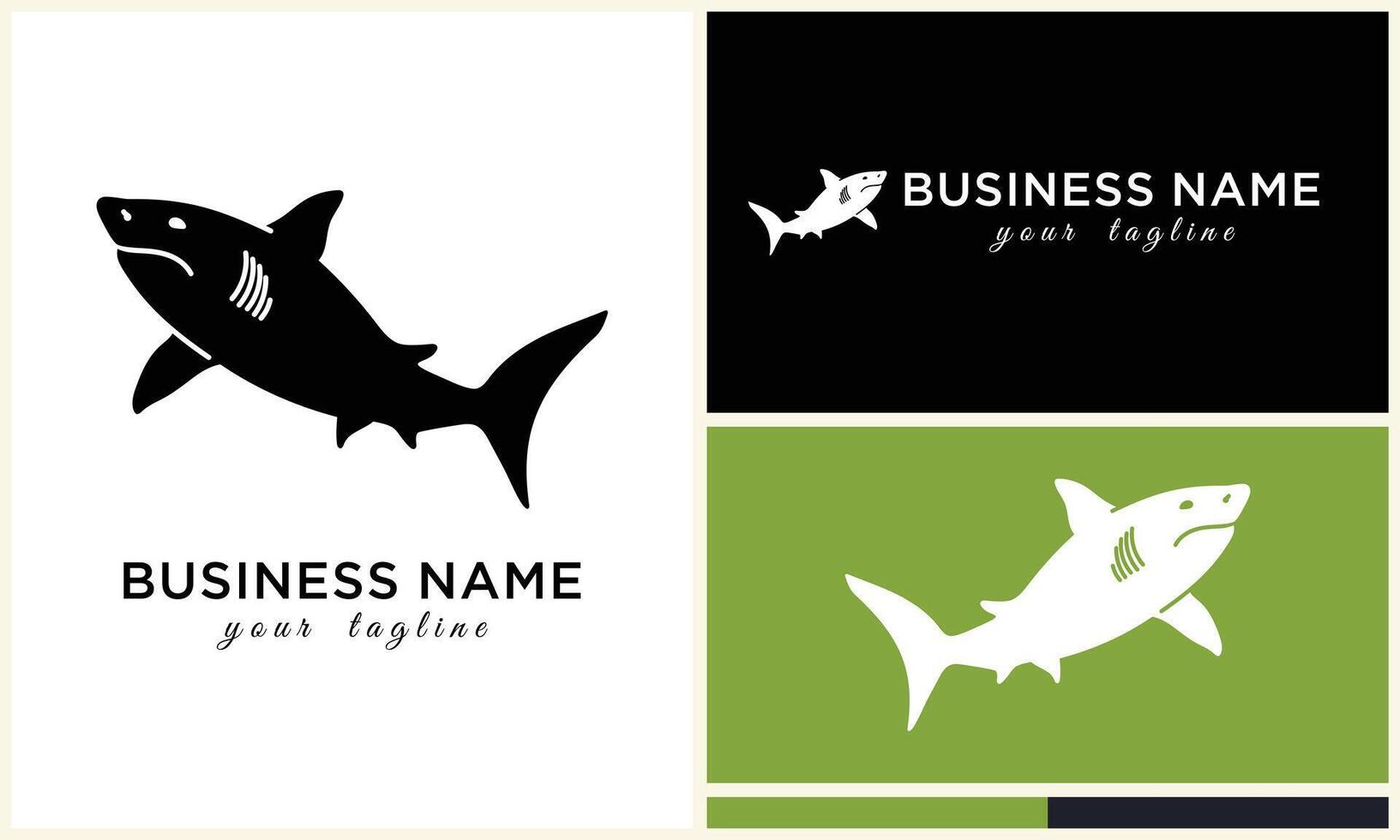 silhouette shark vector logo template