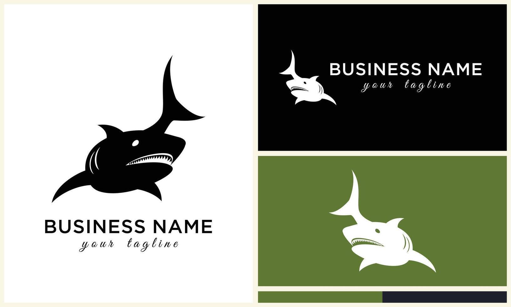 silhouette shark vector logo template