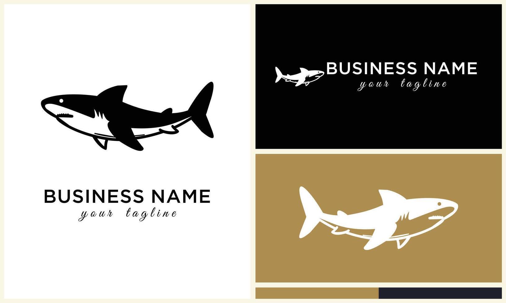 silhouette shark vector logo template