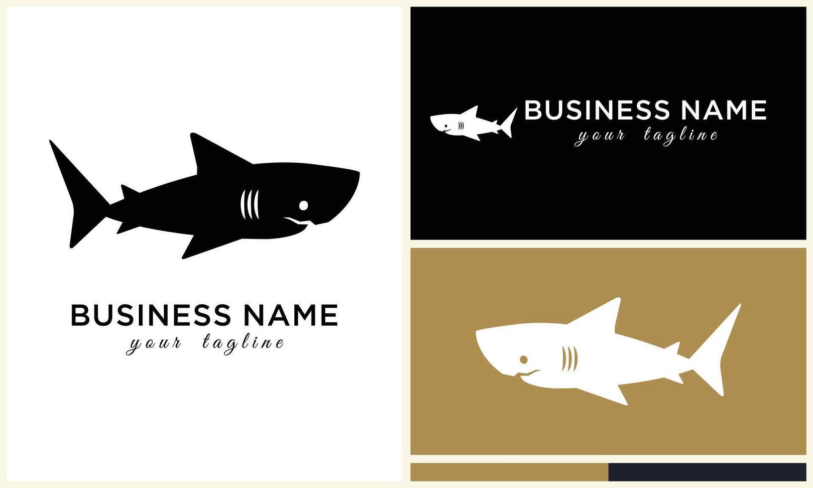 silhouette shark vector logo template