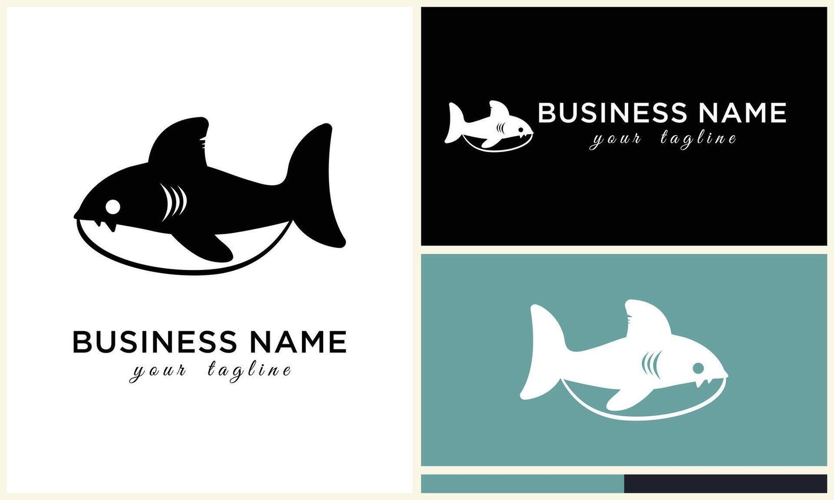 silhouette shark vector logo template