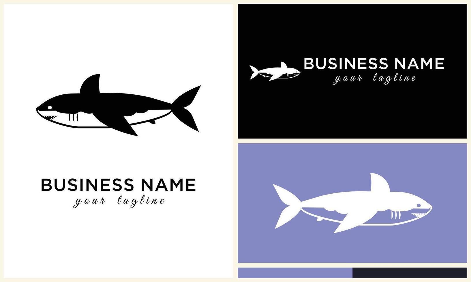 silhouette shark vector logo template