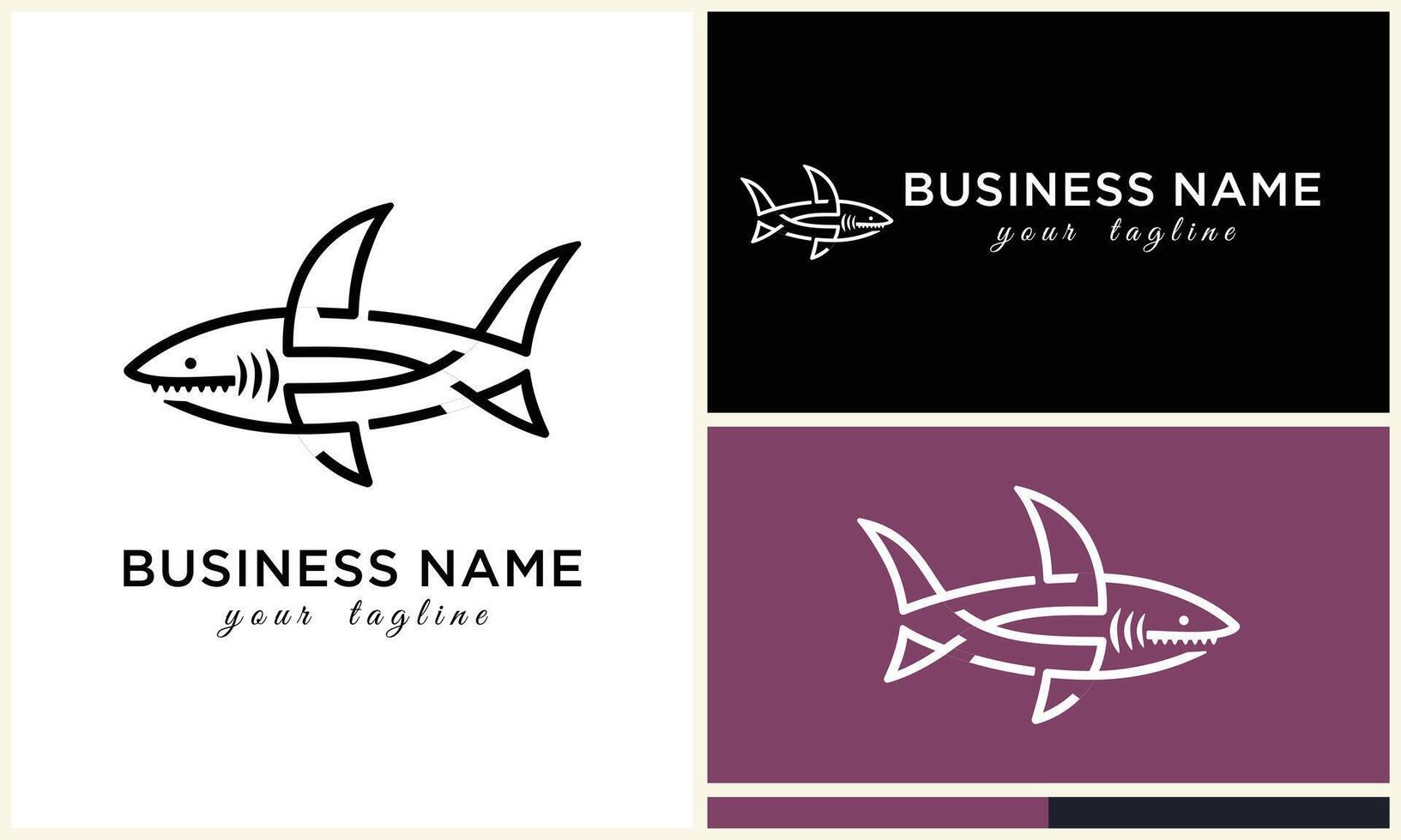 silhouette shark vector logo template
