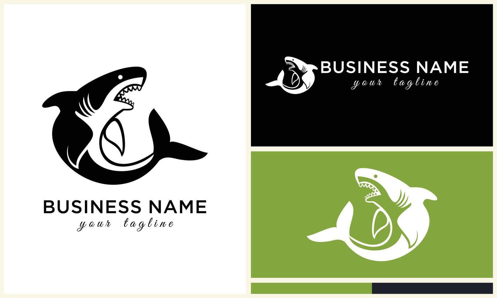 silhouette shark vector logo template
