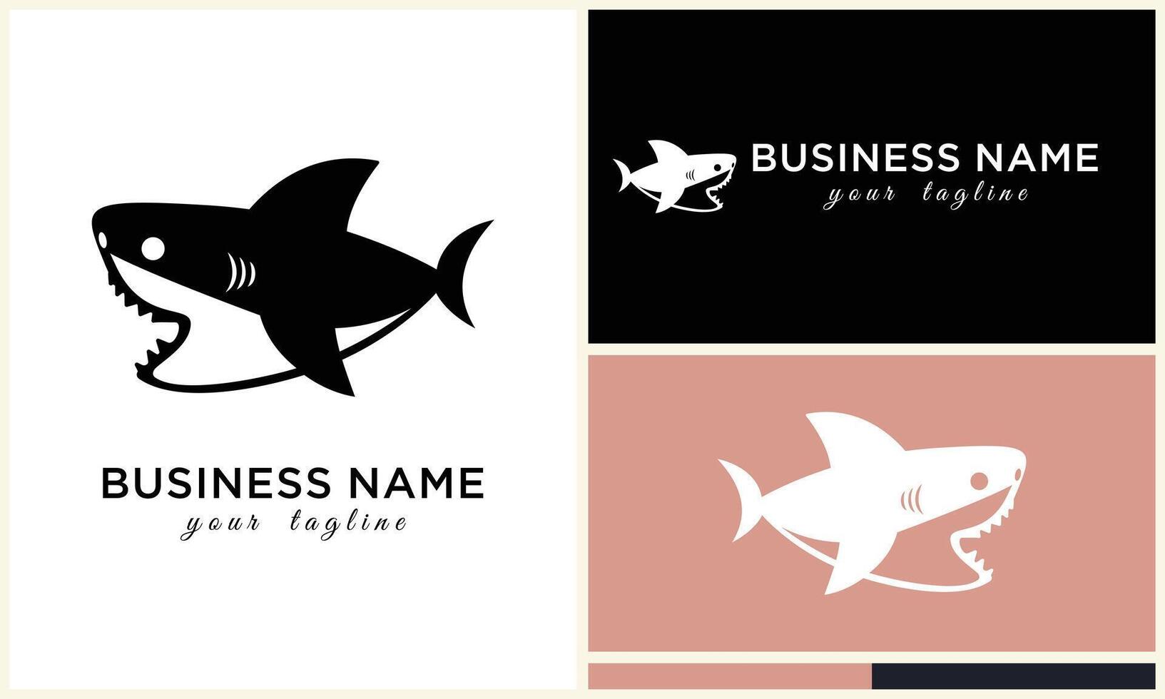 silhouette shark vector logo template