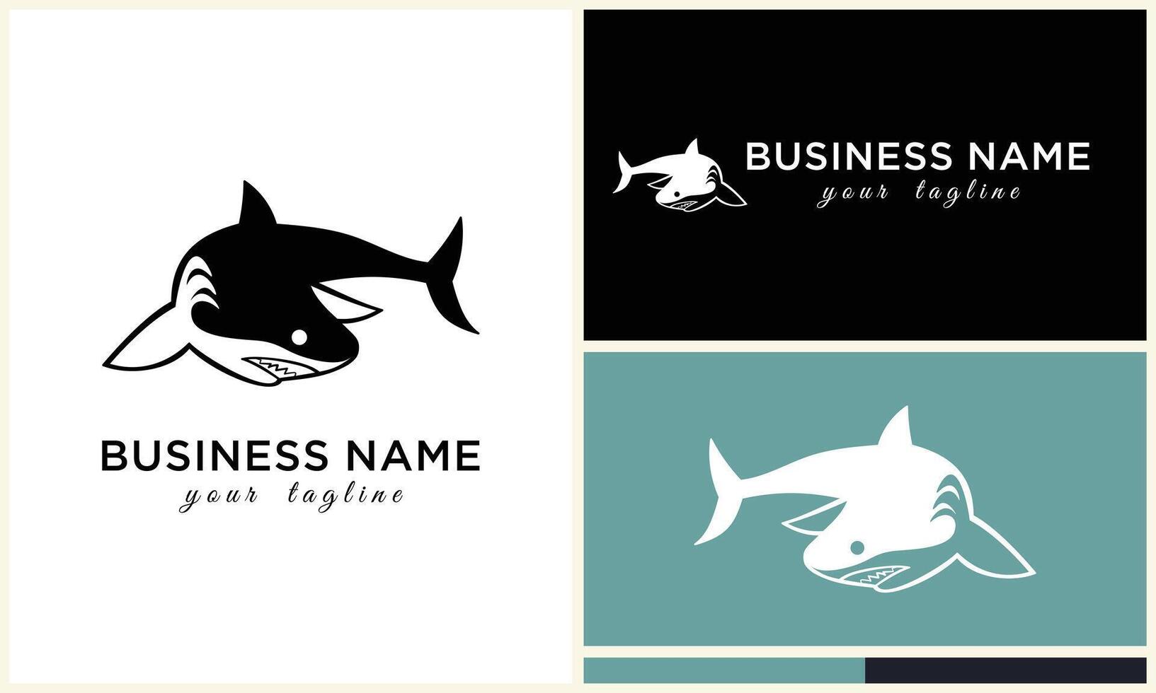 silhouette shark vector logo template
