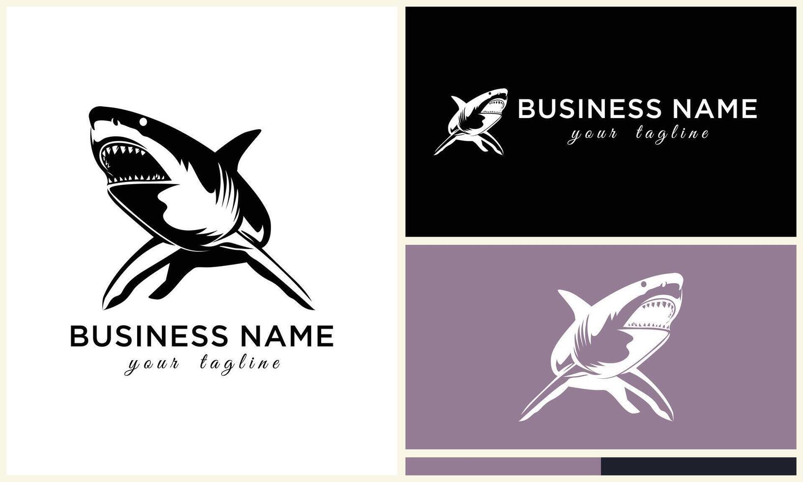 silhouette shark vector logo template
