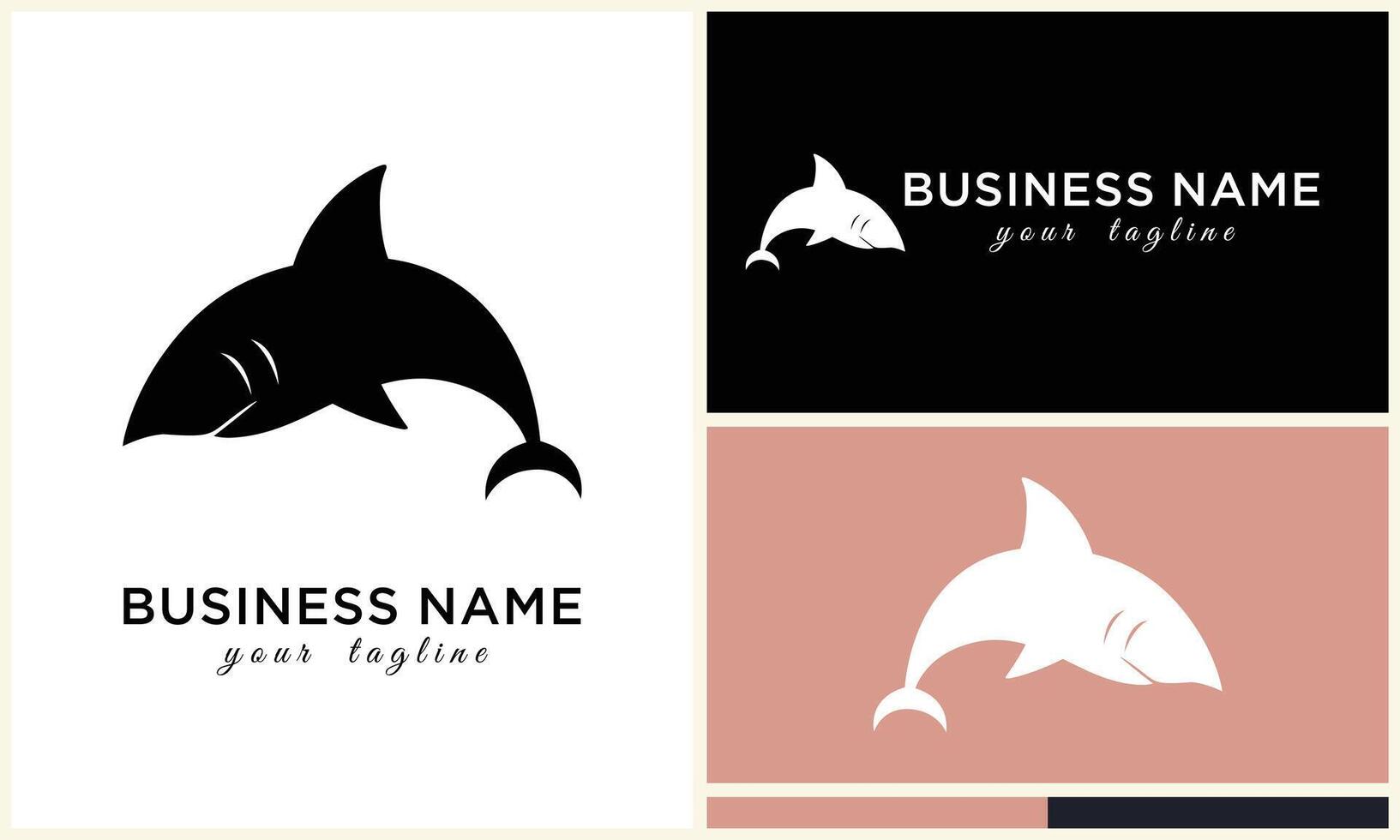 silhouette shark vector logo template